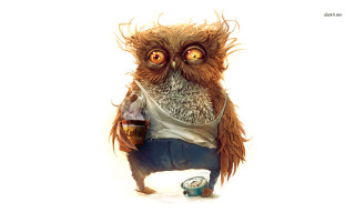 Cartoon character beer can holding 2 - a weird look free wallpaper