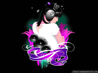 Girl headphones music banner theme - headphone free wallpaper