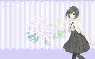 Girl dress flower bouquet striped - striped free wallpaper for desktop
