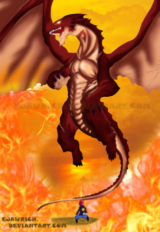 Dragon bike fire sky autumn - free fantasy wallpaper for mobile