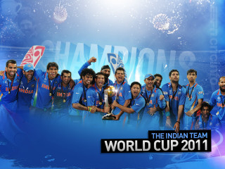 Indian team world cup 2011 - firework free wallpaper