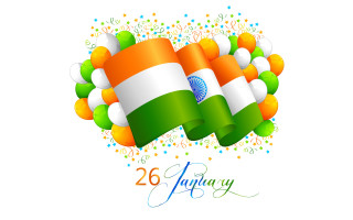 Indian republic day flag balloons - processed free wallpaper