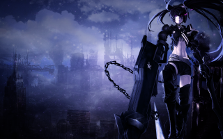 Woman black outfit sword city - a chain free wallpaper