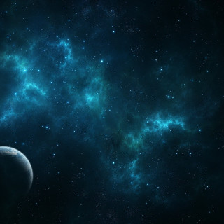 Space scene planet stars distant - free space wallpaper for tablet