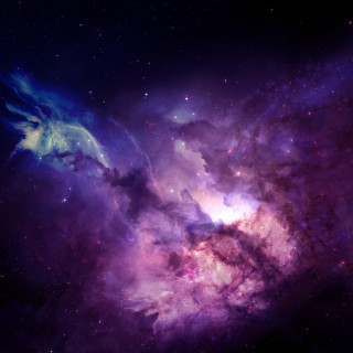 Space purple blue stars clouds 3 - free space wallpaper for tablet
