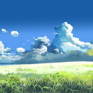 Field sky clouds grass blue - a blue sky free wallpaper for tablet