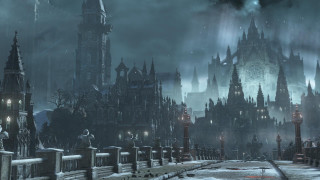 Castle clock tower night fog - a large castle free wallpaper