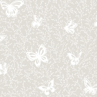 White butterfly pattern gray background - white flower and leaves free wallpaper for tablet