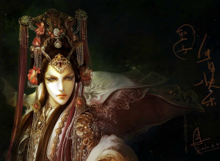 Woman headdress veil looking camera - chen chun free wallpaper for desktop