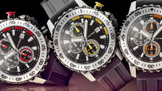 Three watches black background red - a row free wallpaper