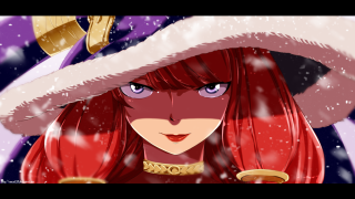 Cartoon woman purple hat red - a gold chain free wallpaper