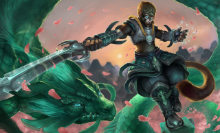 Man riding green dragon sword - dai jin free wallpaper