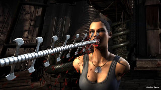 Woman knife chain neck holding - screenshot free wallpaper