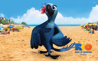 Cartoon character beach bird head - free bikini wallpaper for desktop