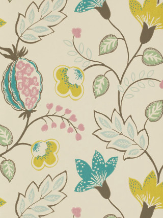 Flower leaf pattern blue yellow - fine free wallpaper for mobile