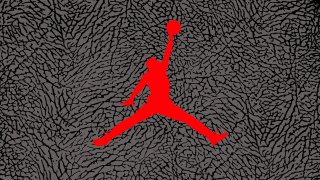 Red jordan logo black background 3 - concrete art free wallpaper
