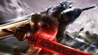 Cartoon character sword storm background - a sword in front free wallpaper