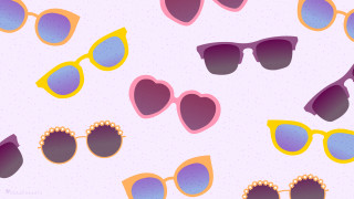 Sunglasses hearts pink background polka - heart free wallpaper for desktop