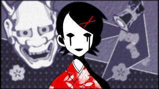 Creepy cartoon character bloody face - a creepy expression free wallpaper