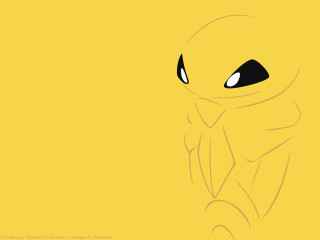 Yellow background black eyed monster - a black eye free wallpaper