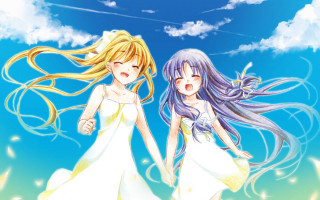 Two anime girls holding hands 3 - the others hand free wallpaper