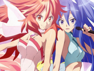 Anime girls long hair blue 19 - a microphone free wallpaper