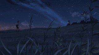 Night sky couple lush field - atey ghailan free wallpaper for desktop