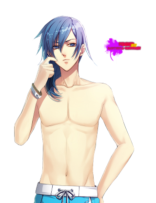 Blue haired bishounen male portrait - his hip free wallpaper for mobile