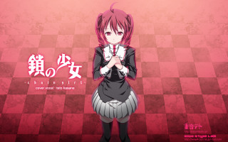 Pink haired girl checkered background - a black jacket free wallpaper