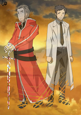 Anime characters sunset sky clouds - gothic free wallpaper for mobile