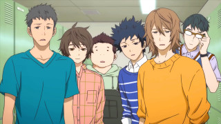 Group people hallway man looking - one man free wallpaper