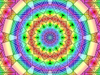 Psychedelic flower colorful circular star - a circular design free wallpaper
