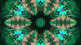 Green blue abstract flower center - abstract design free wallpaper