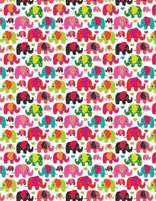 Colorful elephants pattern hearts dots - elephant free wallpaper