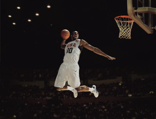 Man jumping dunk basketball stadium 3 - dunk free wallpaper