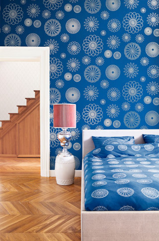 Bedroom bed wallpaper blue lamp - a lamp free wallpaper for mobile