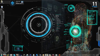 Futuristic interface circular design blue 2 - screen free wallpaper