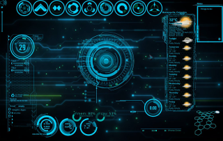 Futuristic interface buttons symbols design 2 - cyberpunk style free wallpaper