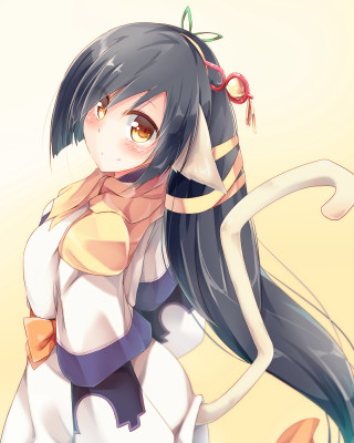 Woman cat ears black hair - long black hair free wallpaper for mobile