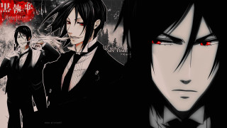 Anime couple red eyes black - his mouth free wallpaper