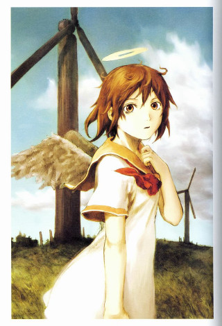 Girl angel wings red hair - the background free wallpaper for mobile