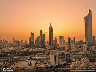 City skyline tall buildings sunset 3 - farid mansour free wallpaper