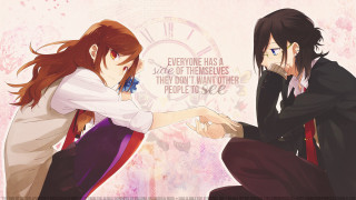 Couple touching hands clock quote - everyone free wallpaper