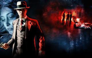 Man suit hat gun painting - a gun in front free wallpaper