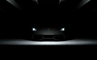 Black sports car dark room 14 - daarken free wallpaper