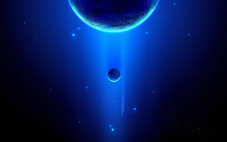 Blue space planet star glow 2 - christopher balaskas free wallpaper
