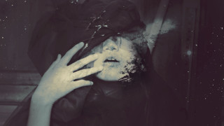 Woman hands face cigarette mouth - her mouth free wallpaper