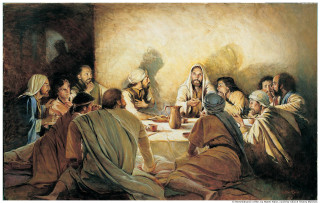 Jesus talking table woman white - renaissance free wallpaper