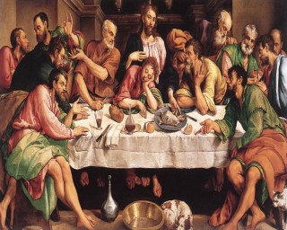 People eating meal together dog - free christmas wallpaper