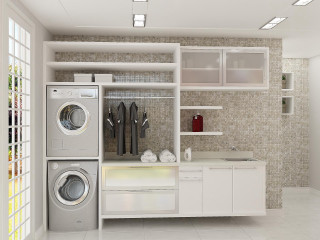 Laundry room washer dryer window - the side of the room free wallpaper